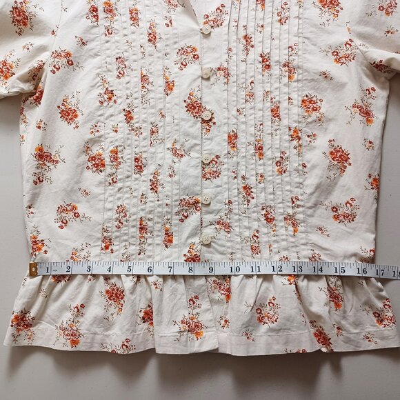 Roxy Floral Bell Sleeve Button-down Blouse - Picture 12 of 16